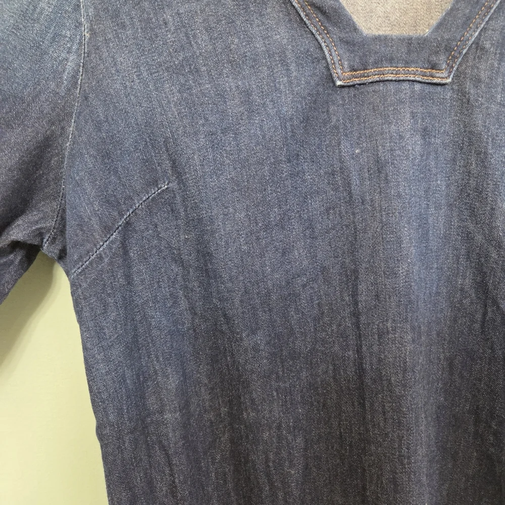 MOTHER The Tunic Dress Women's Large Coastal Denim Summer Resort Cruise - Picture 5 of 13